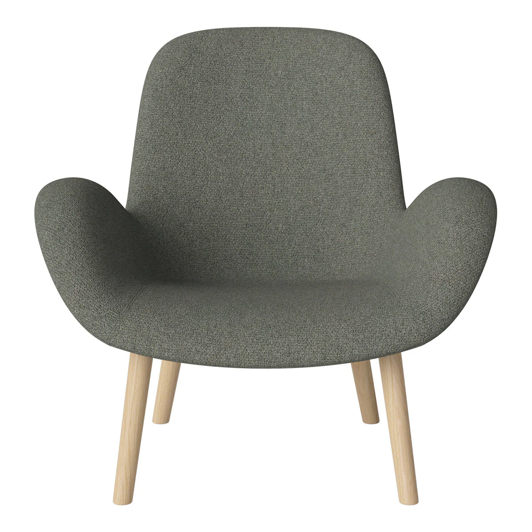 Seed Lounge Armchair - Upholstered -  Oiled Oak Base, White Pigmented - Image 69