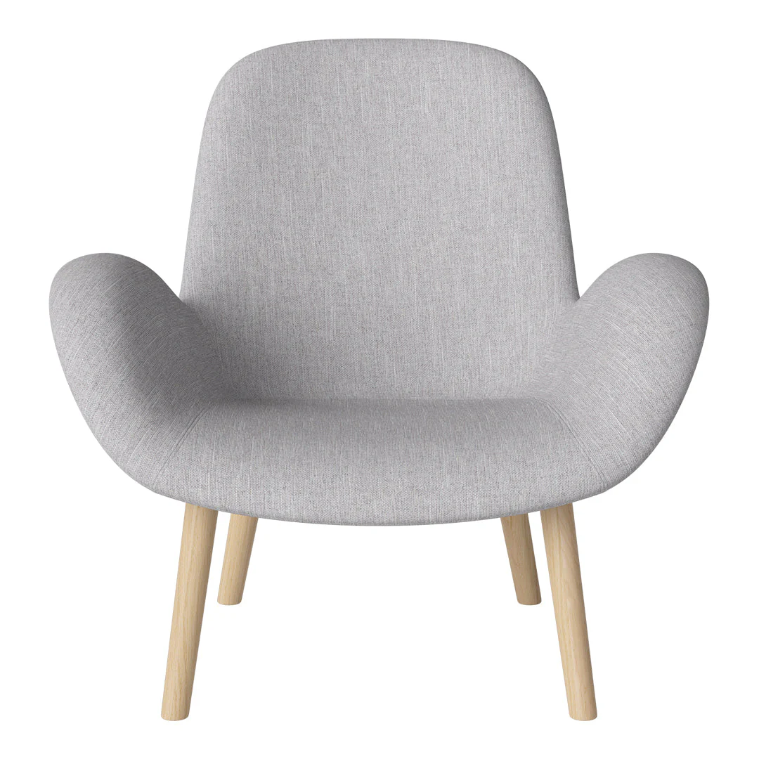 Seed Lounge Armchair - Upholstered -  Oiled Oak Base, White Pigmented - Image 7