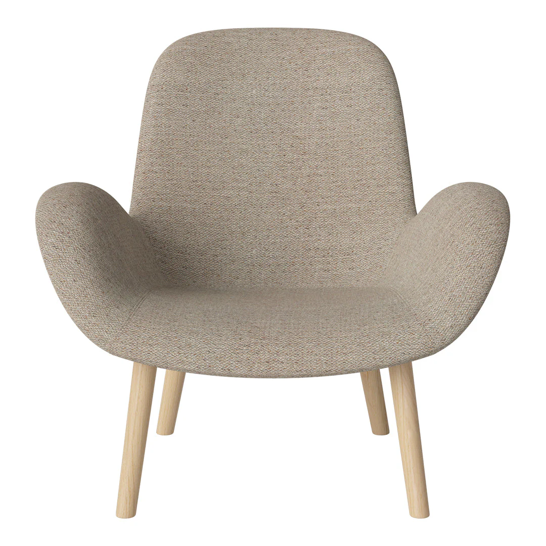 Seed Lounge Armchair - Upholstered -  Oiled Oak Base, White Pigmented - Image 70