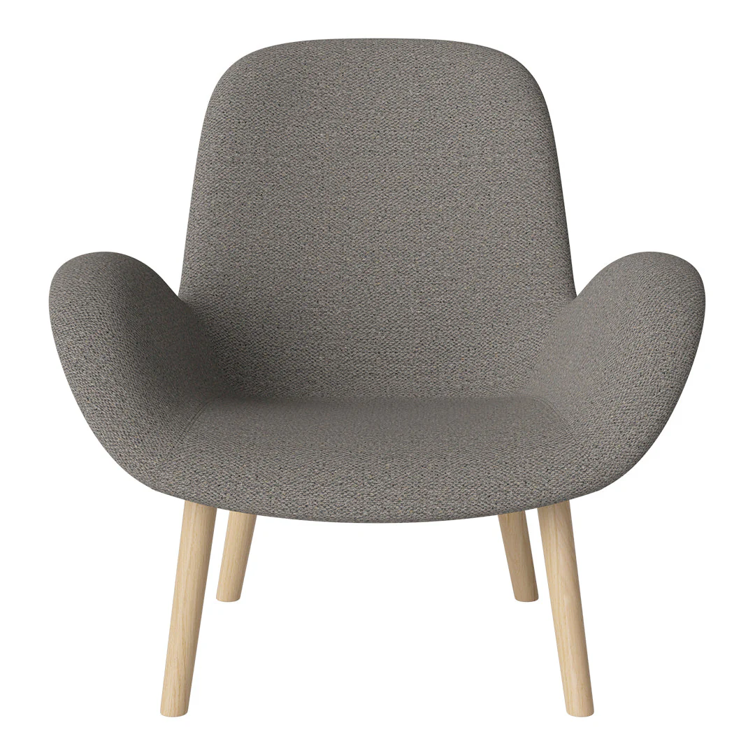 Seed Lounge Armchair - Upholstered -  Oiled Oak Base, White Pigmented - Image 71