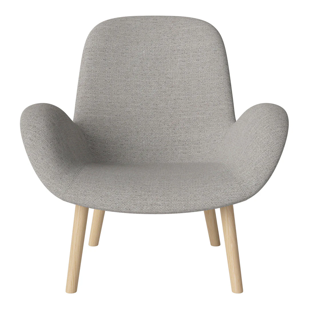 Seed Lounge Armchair - Upholstered -  Oiled Oak Base, White Pigmented - Image 72