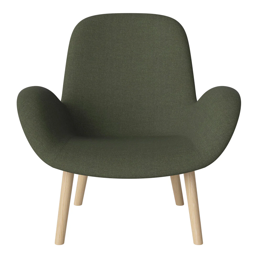 Seed Lounge Armchair - Upholstered -  Oiled Oak Base, White Pigmented - Image 73