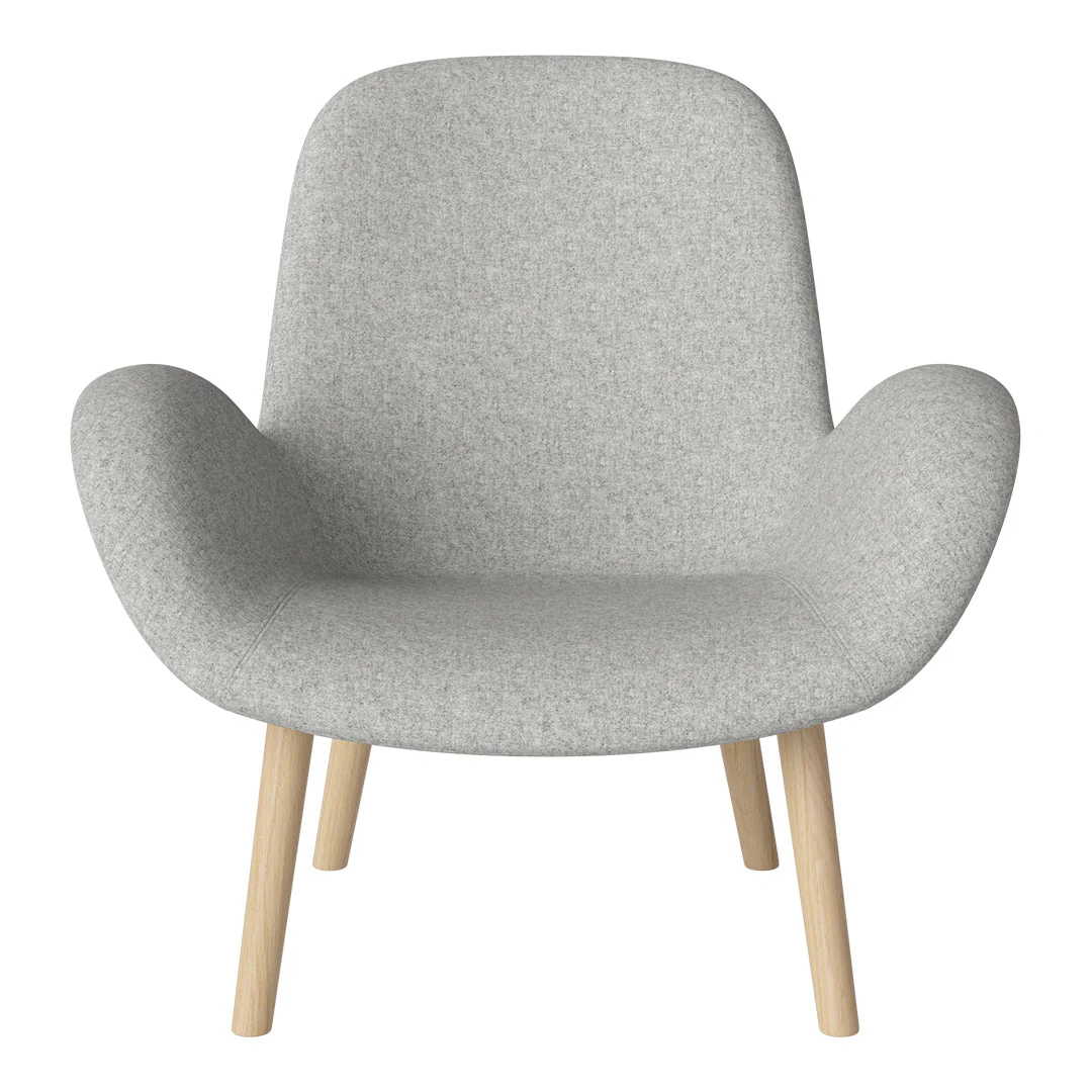 Seed Lounge Armchair - Upholstered -  Oiled Oak Base, White Pigmented - Image 74