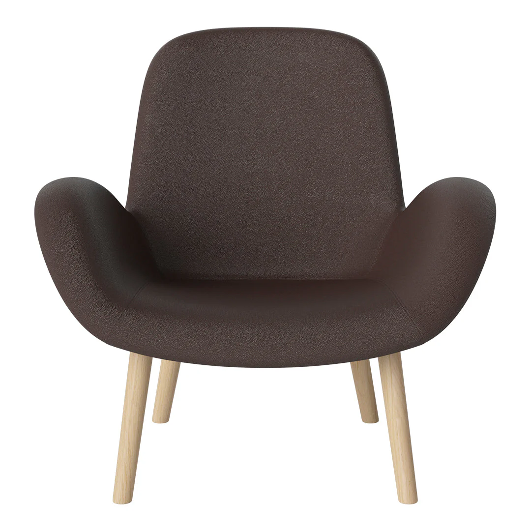 Seed Lounge Armchair - Upholstered -  Oiled Oak Base, White Pigmented - Image 75