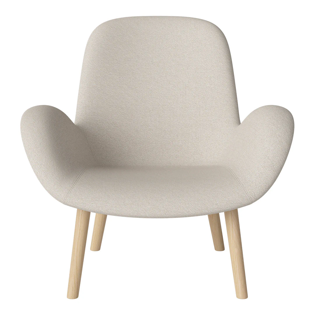 Seed Lounge Armchair - Upholstered -  Oiled Oak Base, White Pigmented - Image 76