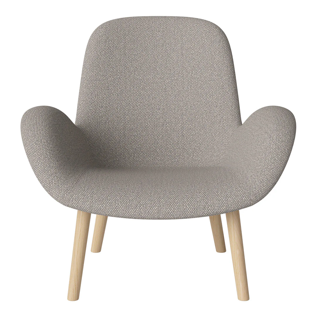 Seed Lounge Armchair - Upholstered -  Oiled Oak Base, White Pigmented - Image 77