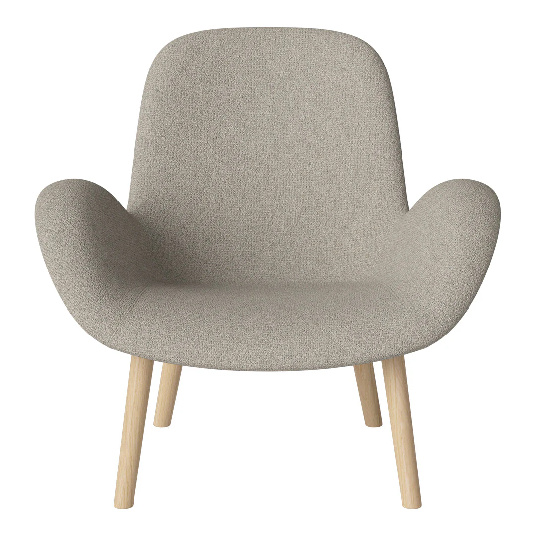 Seed Lounge Armchair - Upholstered -  Oiled Oak Base, White Pigmented - Image 78