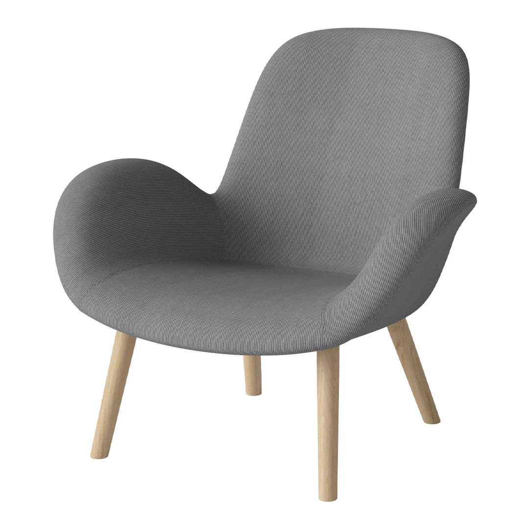 Seed Lounge Armchair - Upholstered -  Oiled Oak Base, White Pigmented - Image 79