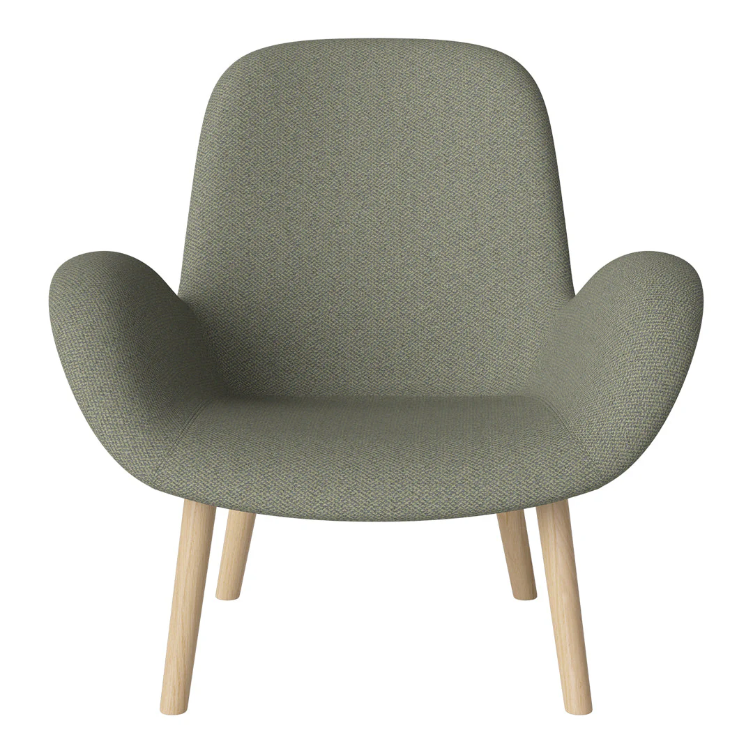Seed Lounge Armchair - Upholstered -  Oiled Oak Base, White Pigmented - Image 8
