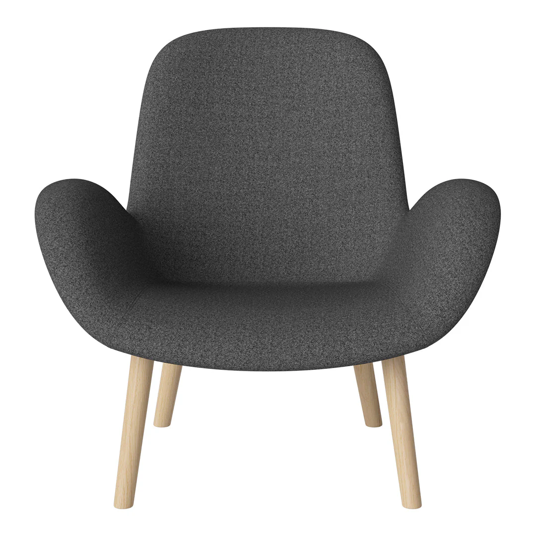 Seed Lounge Armchair - Upholstered -  Oiled Oak Base, White Pigmented - Image 81