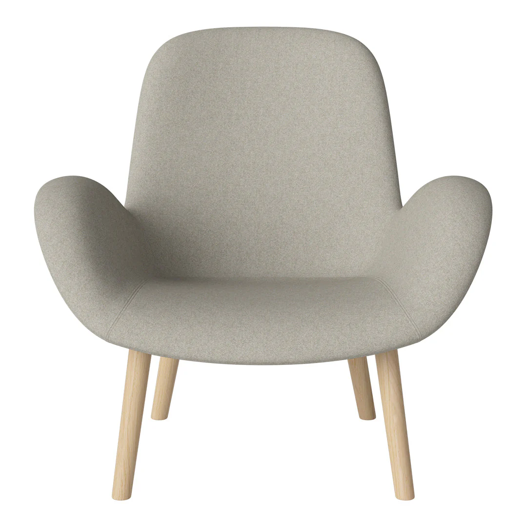 Seed Lounge Armchair - Upholstered -  Oiled Oak Base, White Pigmented - Image 82