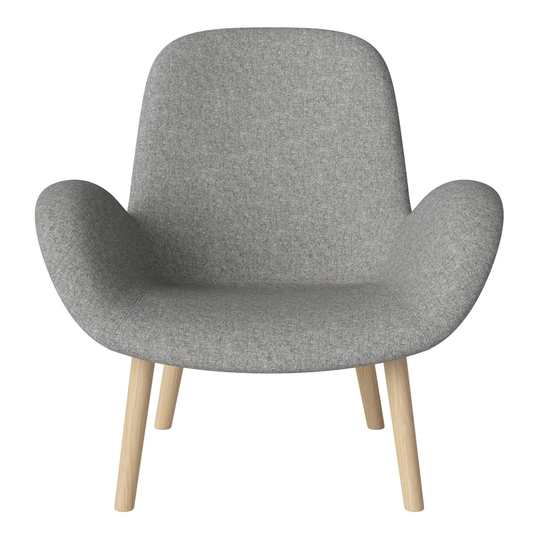 Seed Lounge Armchair - Upholstered -  Oiled Oak Base, White Pigmented - Image 83