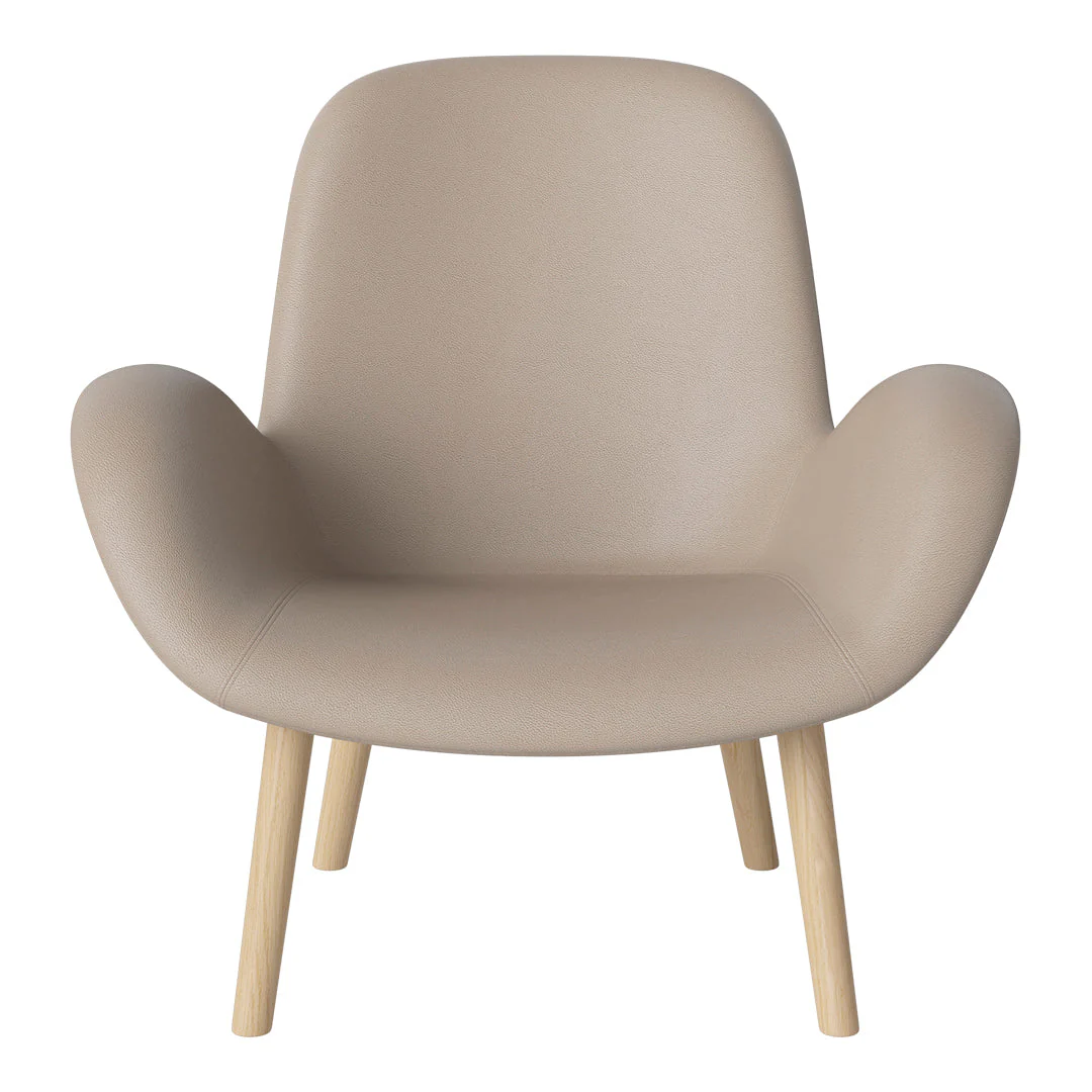 Seed Lounge Armchair - Upholstered -  Oiled Oak Base, White Pigmented - Image 85