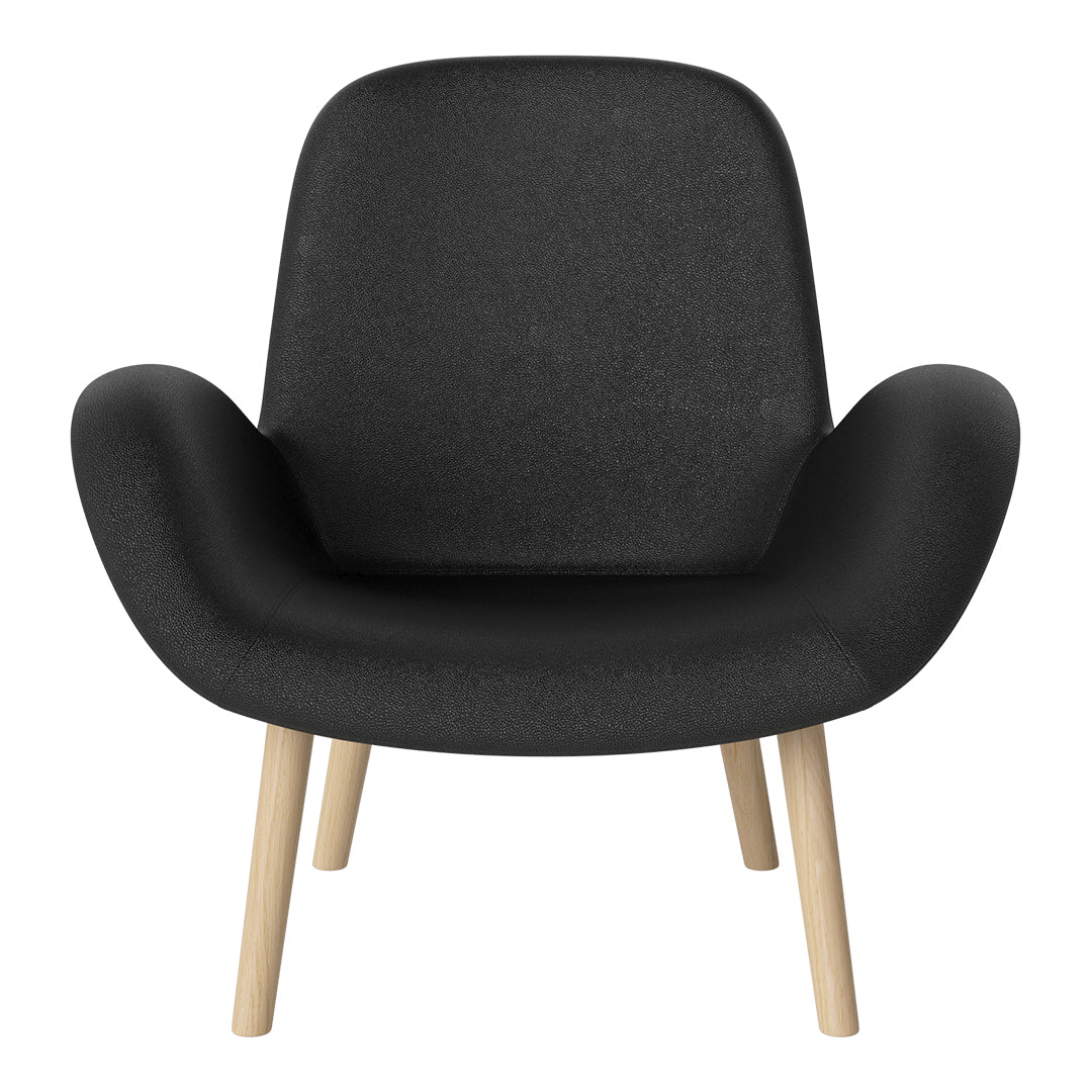 Seed Lounge Armchair - Upholstered -  Oiled Oak Base, White Pigmented - Image 86