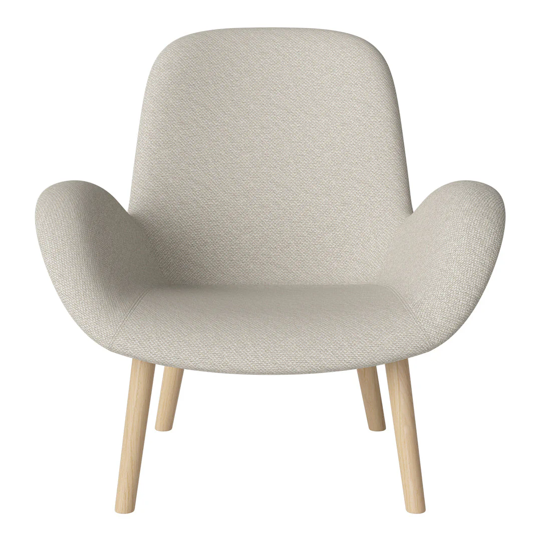 Seed Lounge Armchair - Upholstered -  Oiled Oak Base, White Pigmented - Image 87