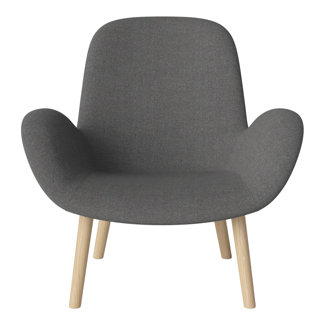 Seed Lounge Armchair - Upholstered -  Oiled Oak Base, White Pigmented - Image 88