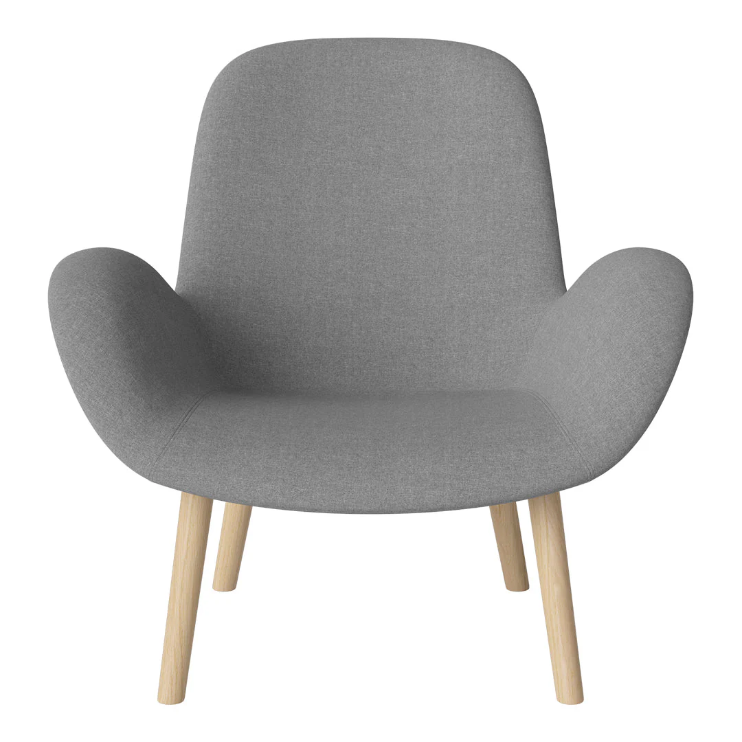 Seed Lounge Armchair - Upholstered -  Oiled Oak Base, White Pigmented - Image 89
