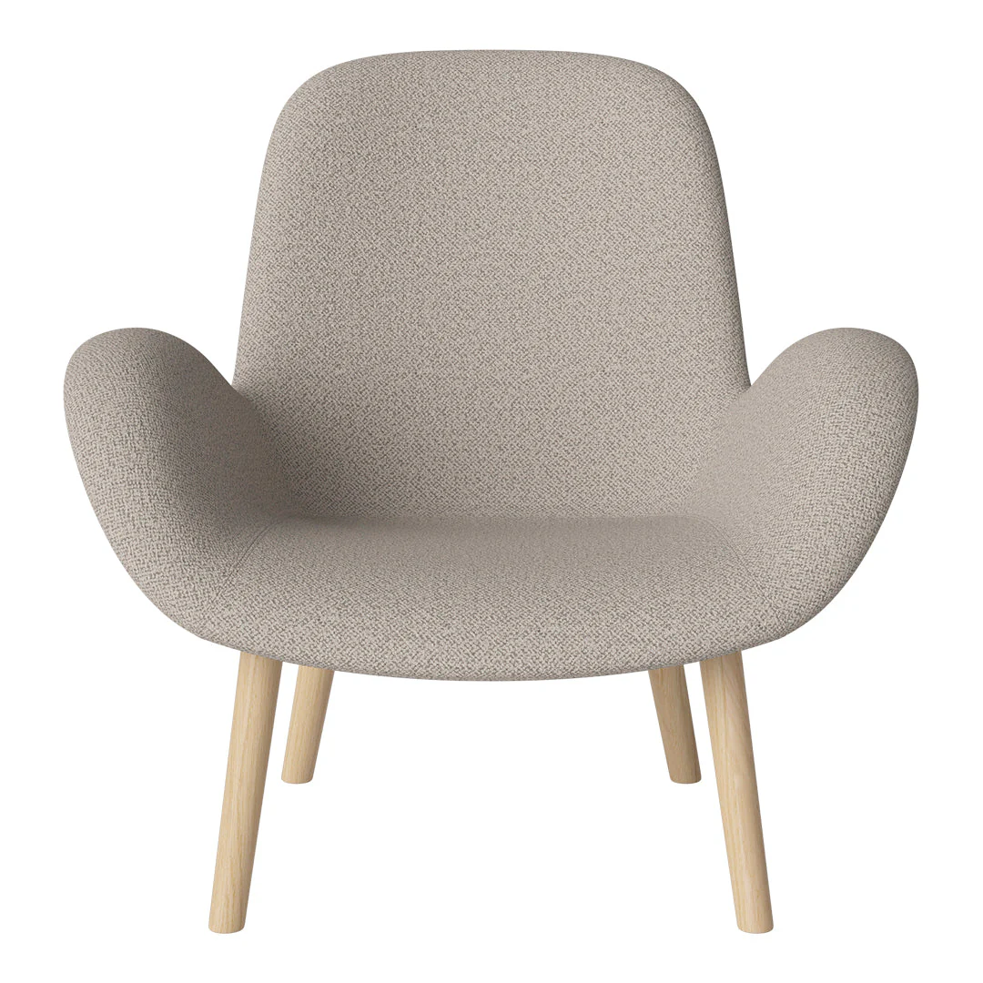 Seed Lounge Armchair - Upholstered -  Oiled Oak Base, White Pigmented - Image 9