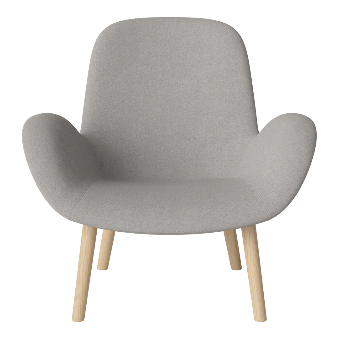 Seed Lounge Armchair - Upholstered -  Oiled Oak Base, White Pigmented - Image 90