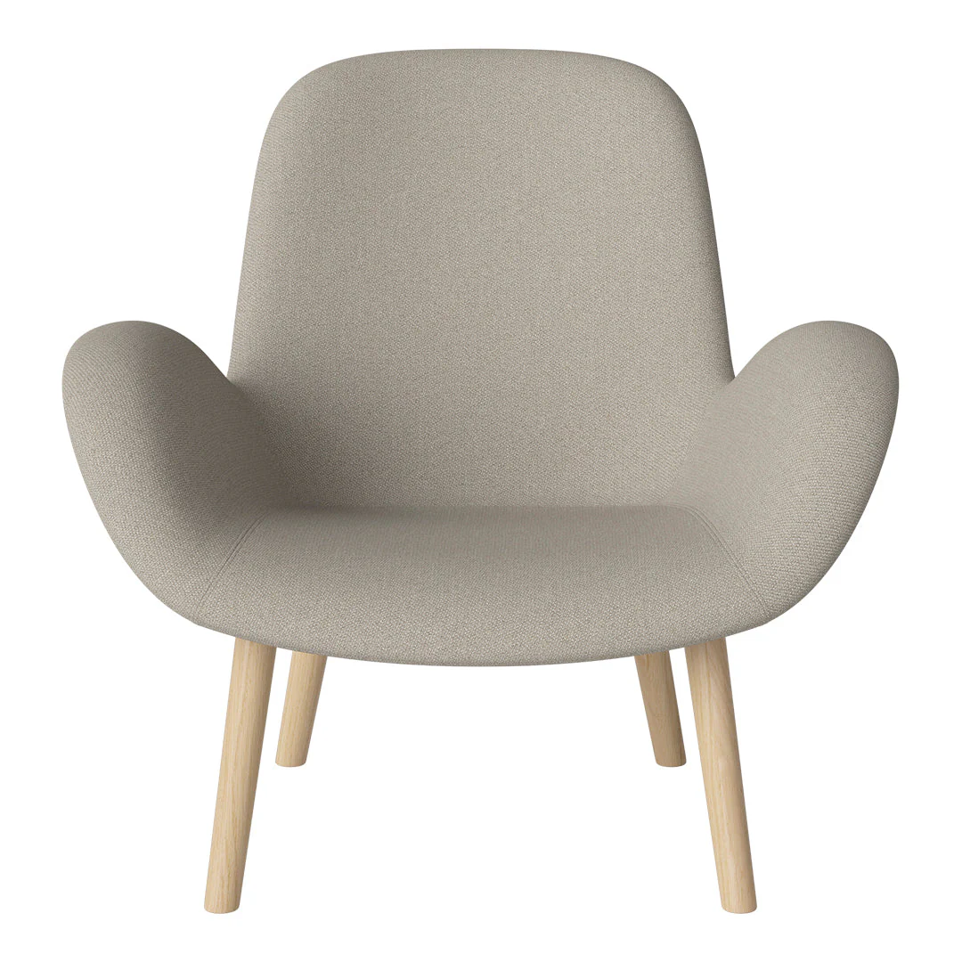 Seed Lounge Armchair - Upholstered -  Oiled Oak Base, White Pigmented - Image 91