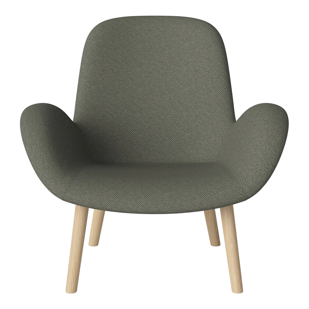 Seed Lounge Armchair - Upholstered -  Oiled Oak Base, White Pigmented - Image 92