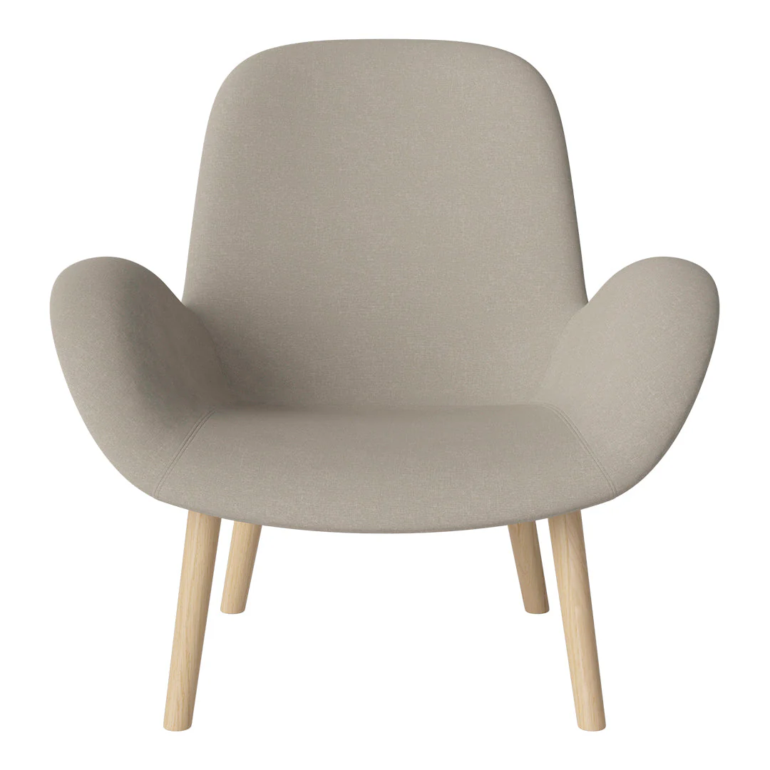 Seed Lounge Armchair - Upholstered -  Oiled Oak Base, White Pigmented - Image 94