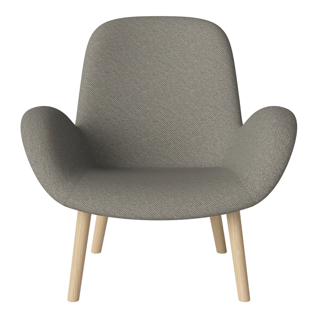 Seed Lounge Armchair - Upholstered -  Oiled Oak Base, White Pigmented - Image 95