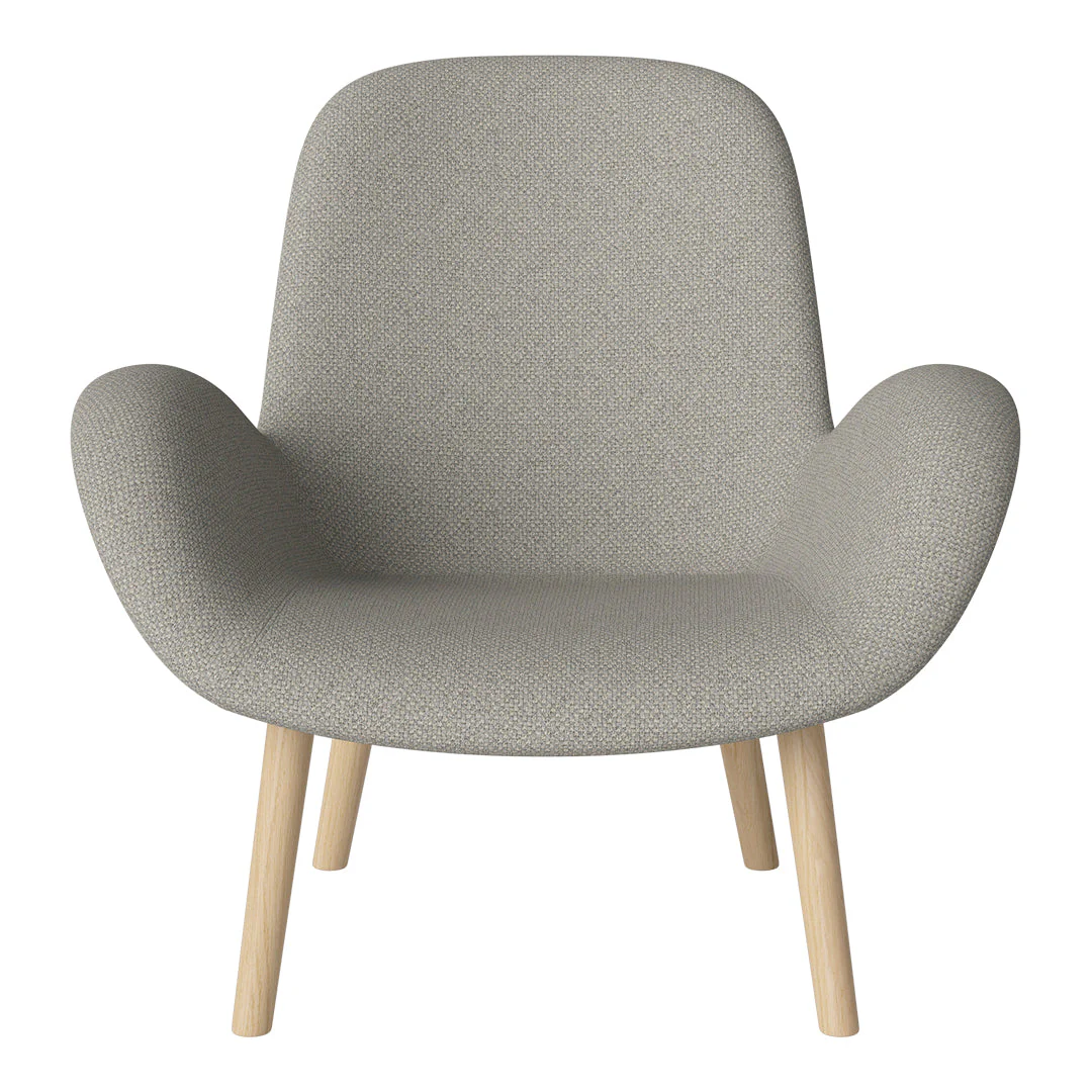 Seed Lounge Armchair - Upholstered -  Oiled Oak Base, White Pigmented - Image 96