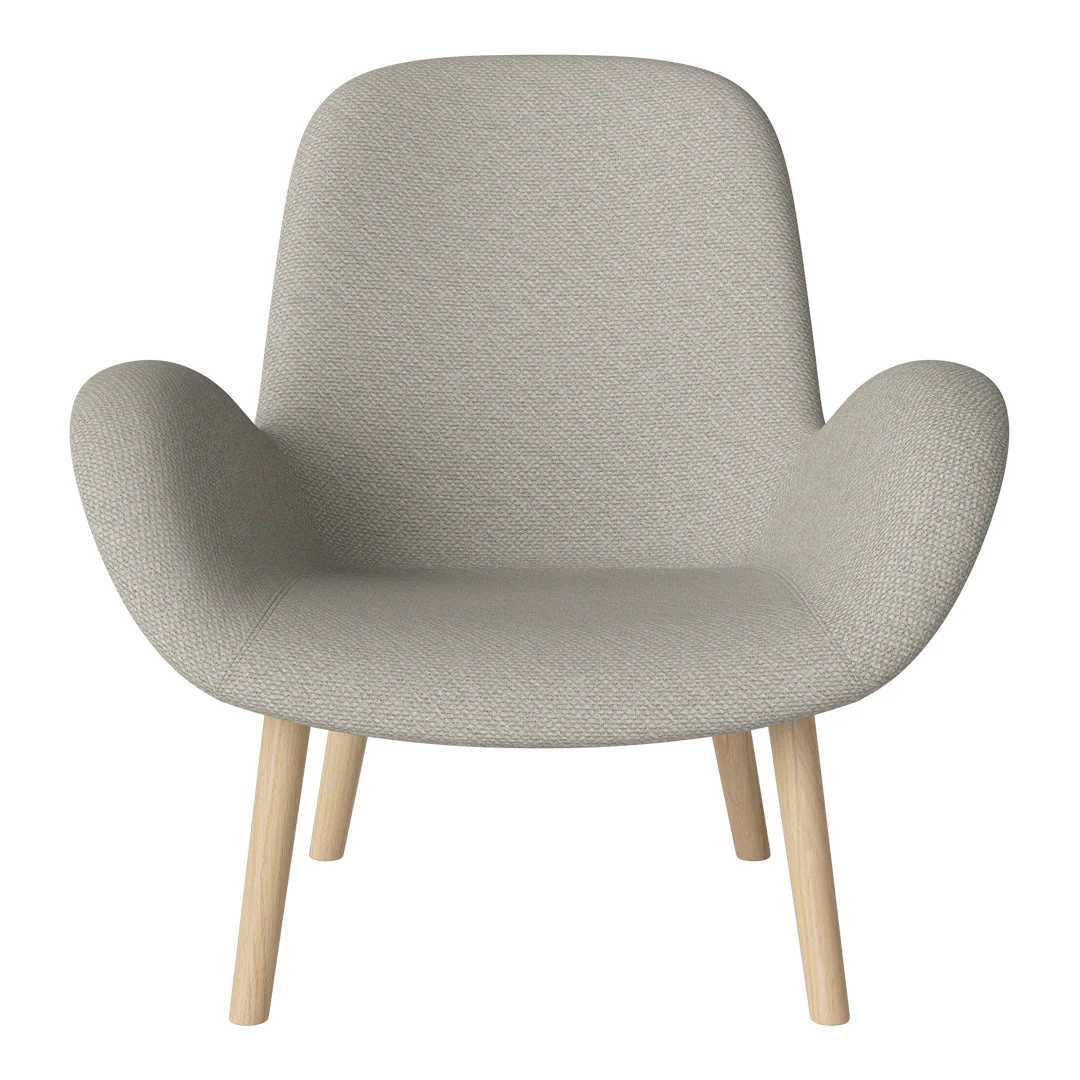 Seed Lounge Armchair - Upholstered -  Oiled Oak Base, White Pigmented - Image 97