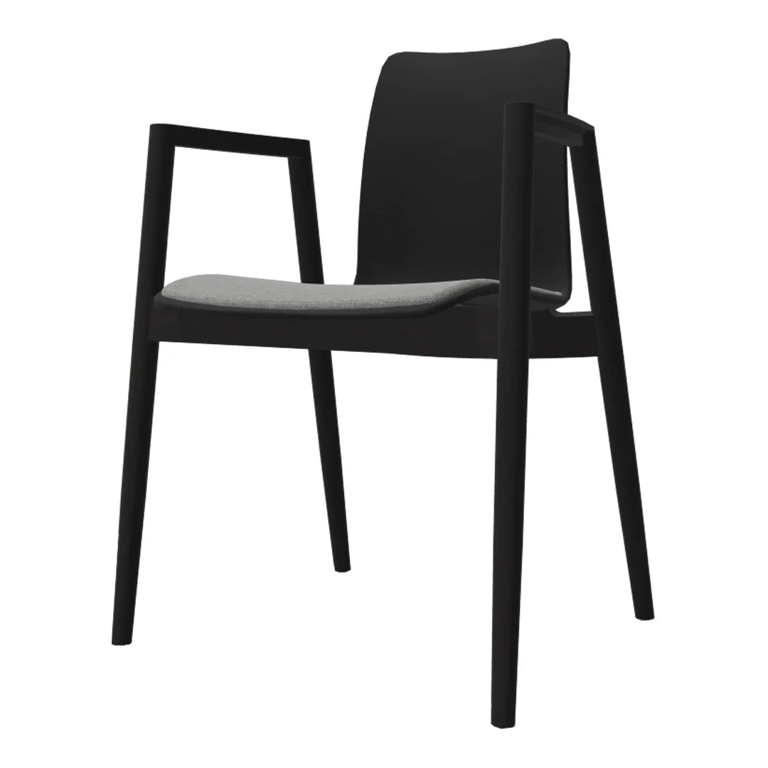 MOOD Classic Armchair - Upholstered Seat - Wood Legs