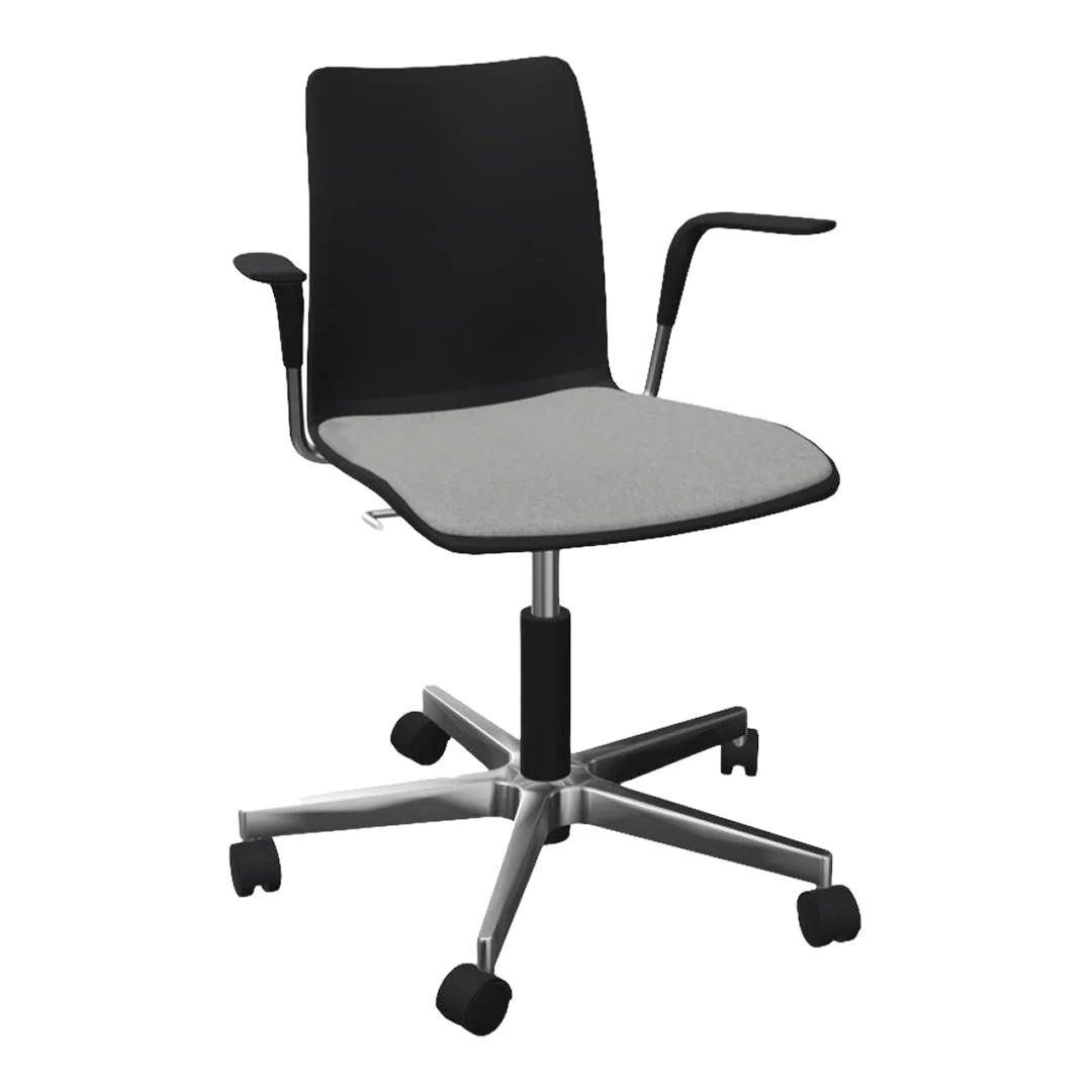 MOOD Learn Conference Armchair - Upholstered Seat - 5-Star Base w/ Casters