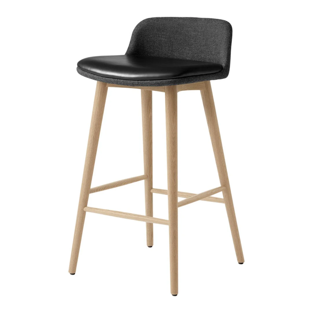Rely HW122 Counter Stool - Mixed Upholstery - Oak Base