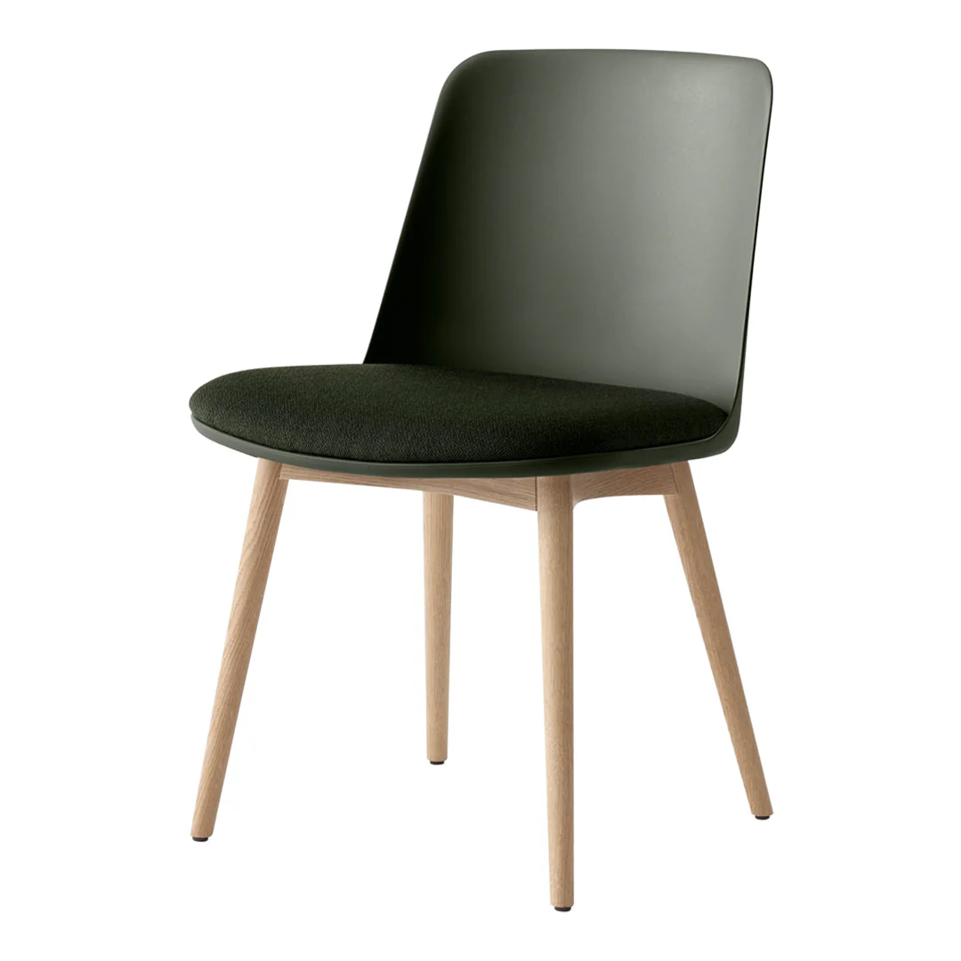 Rely HW72 Side Chair - Seat Upholstered - Oak Base - Image 3