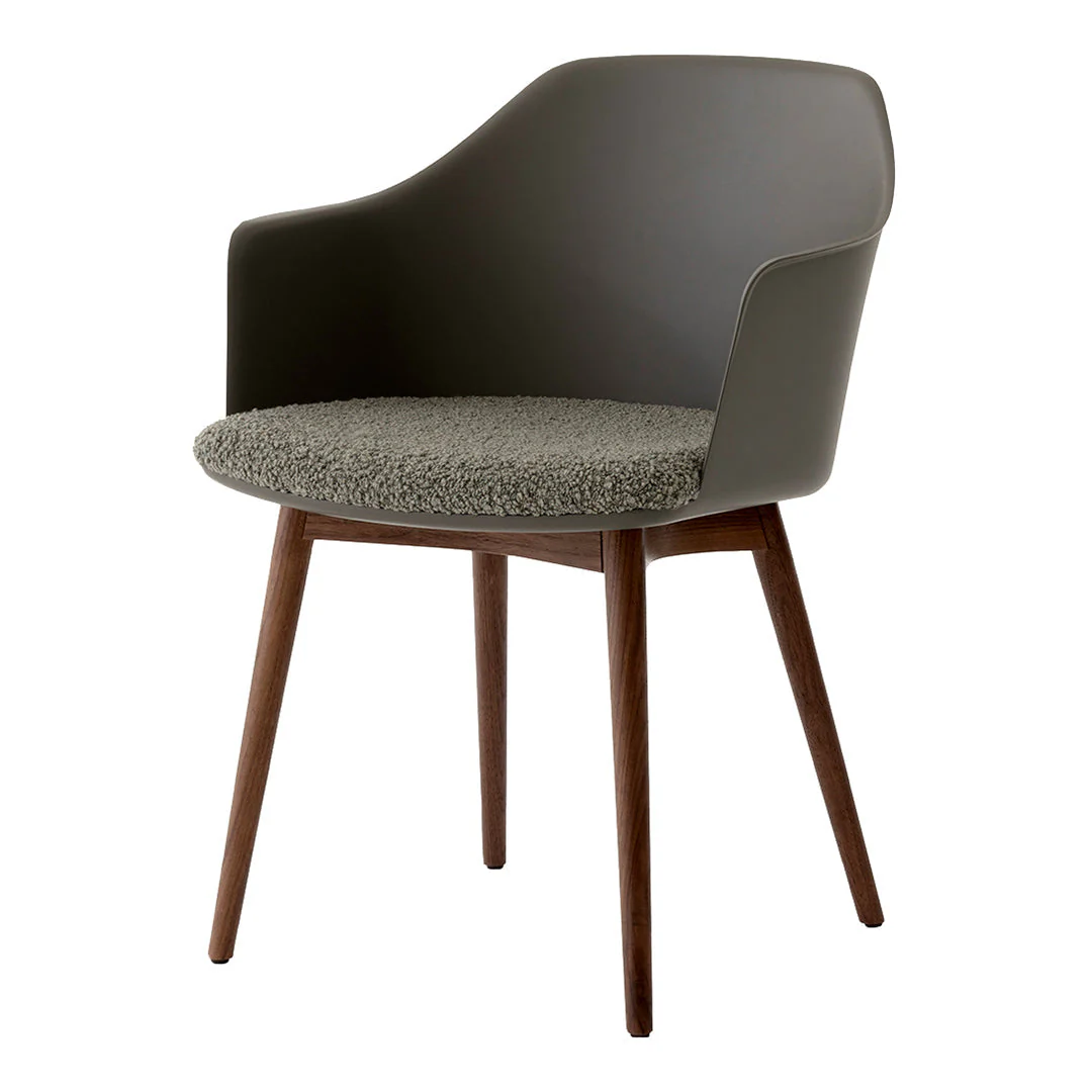 Rely HW77 Armchair - Seat Upholstered - Walnut Base