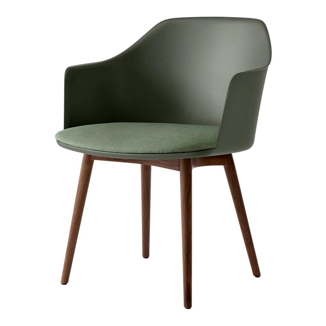 Rely HW77 Armchair - Seat Upholstered - Walnut Base - Image 3