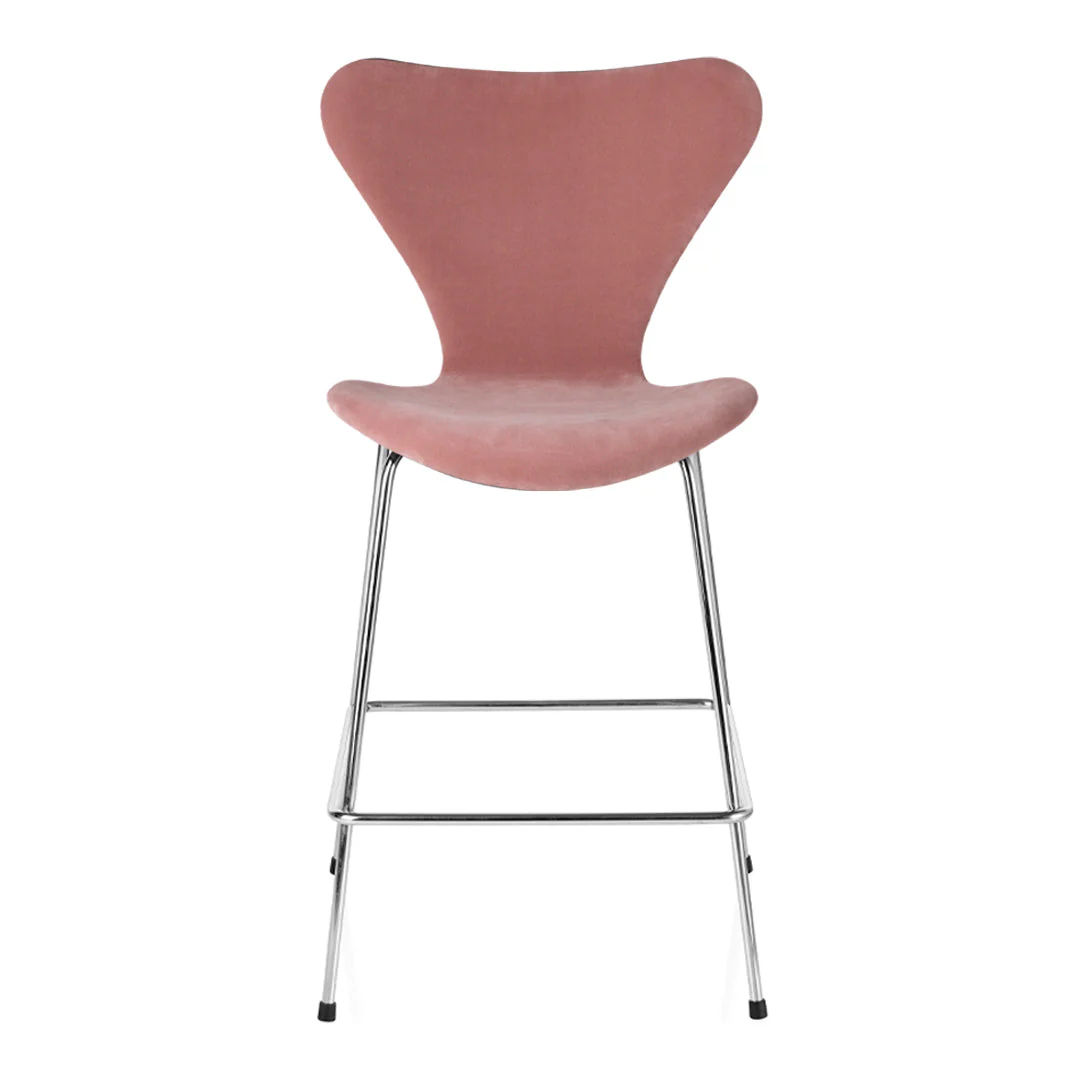 Series 7 Counter Stool - Fully Upholstered, Velvet - Image 3