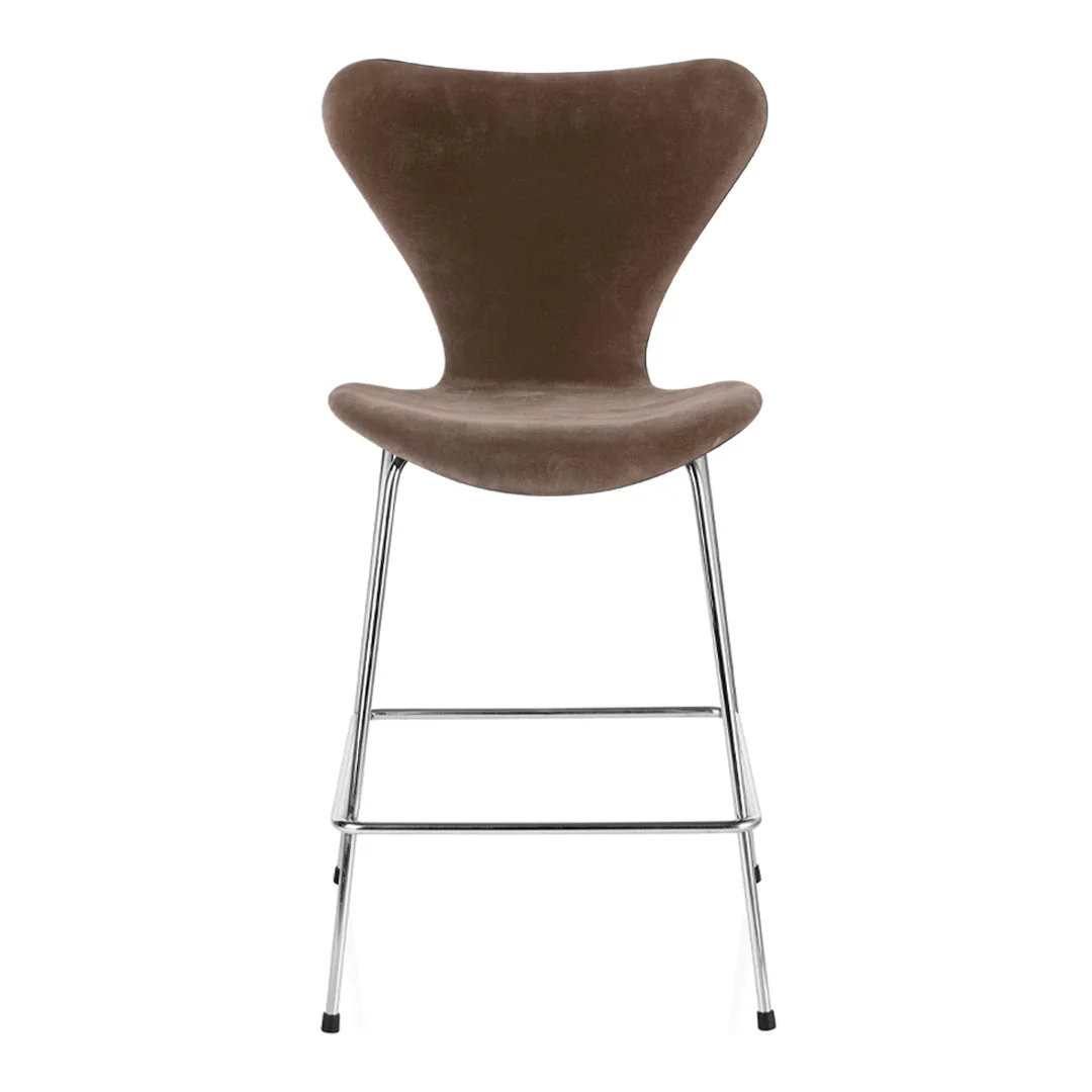 Series 7 Counter Stool - Fully Upholstered, Velvet - Image 8