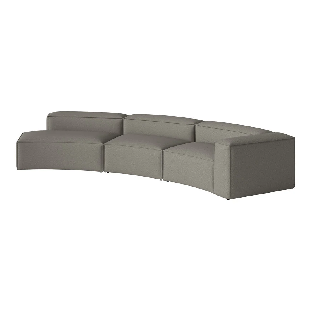 Cosima Curved 3-Seater Sofa w/ Open End