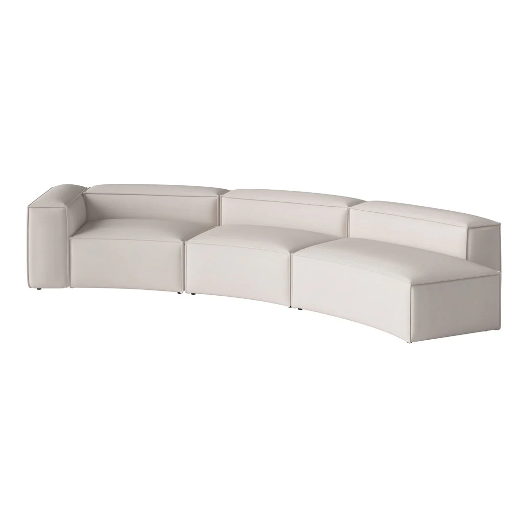 Cosima Curved 3-Seater Sofa w/ Open End - Image 25