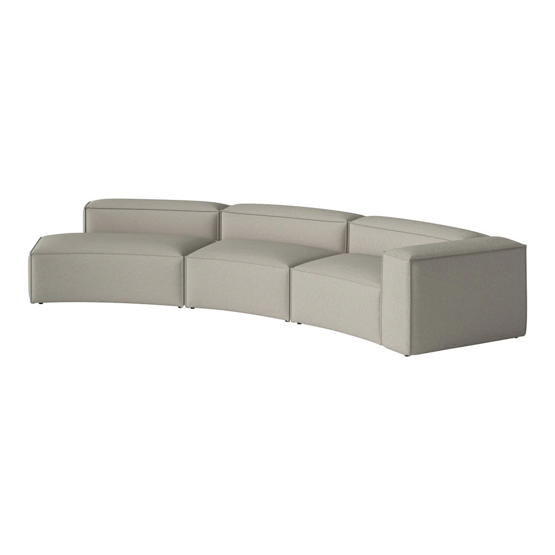Cosima Curved 3-Seater Sofa w/ Open End - Image 8