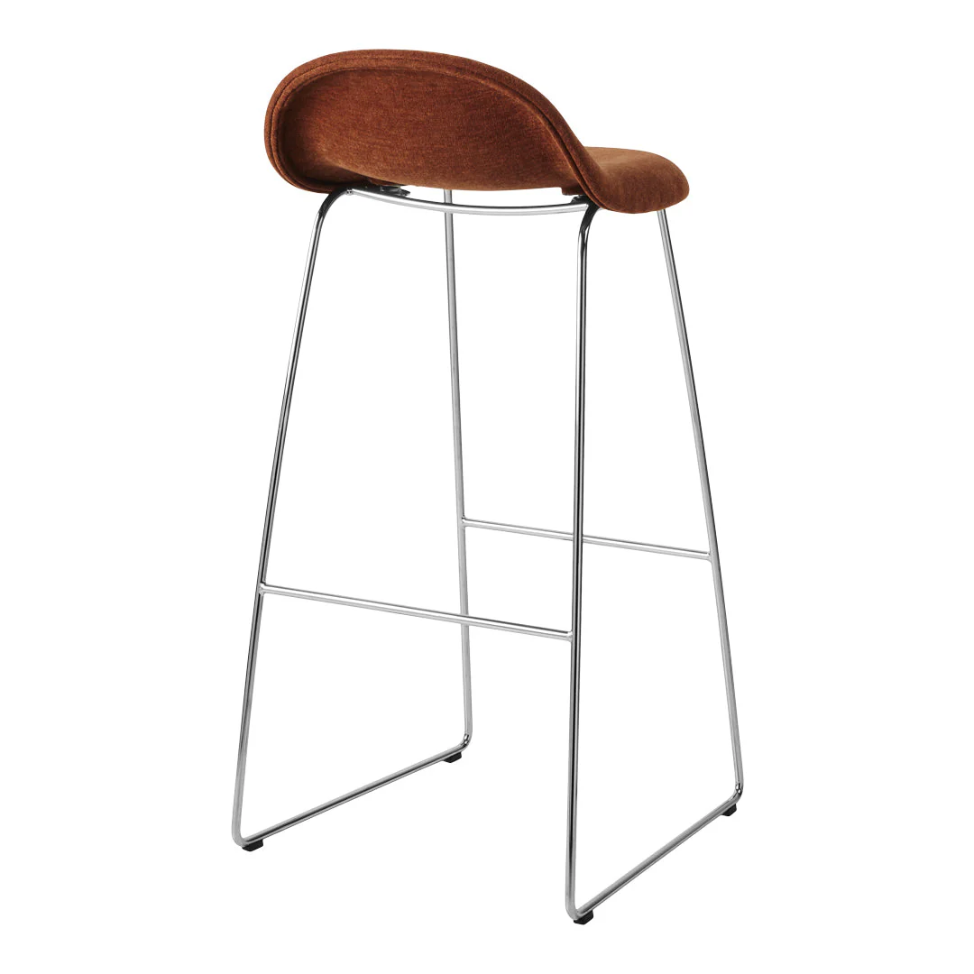 Gubi 3D Bar Stool  - Fully Upholstered - Sledge Base - Image 2