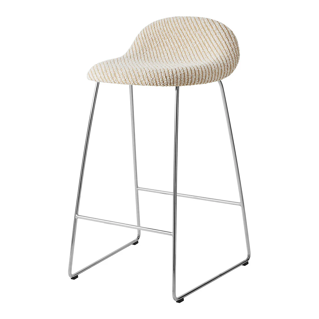 Gubi 3D Counter Stool - Front Upholstered - Sledge Base