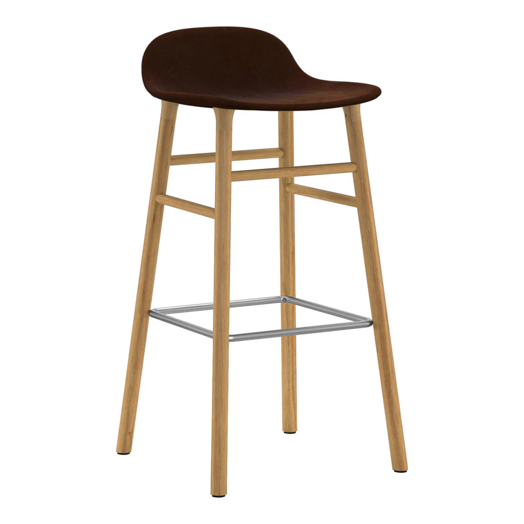 Form Bar Stool - Wood Legs - Upholstered - Image 10