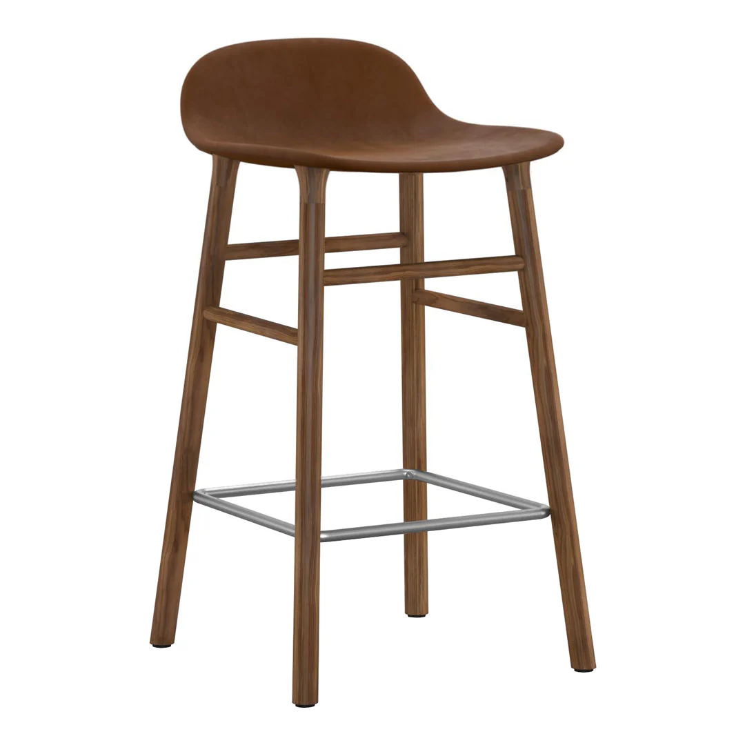 Form Bar Stool - Wood Legs - Upholstered - Image 8