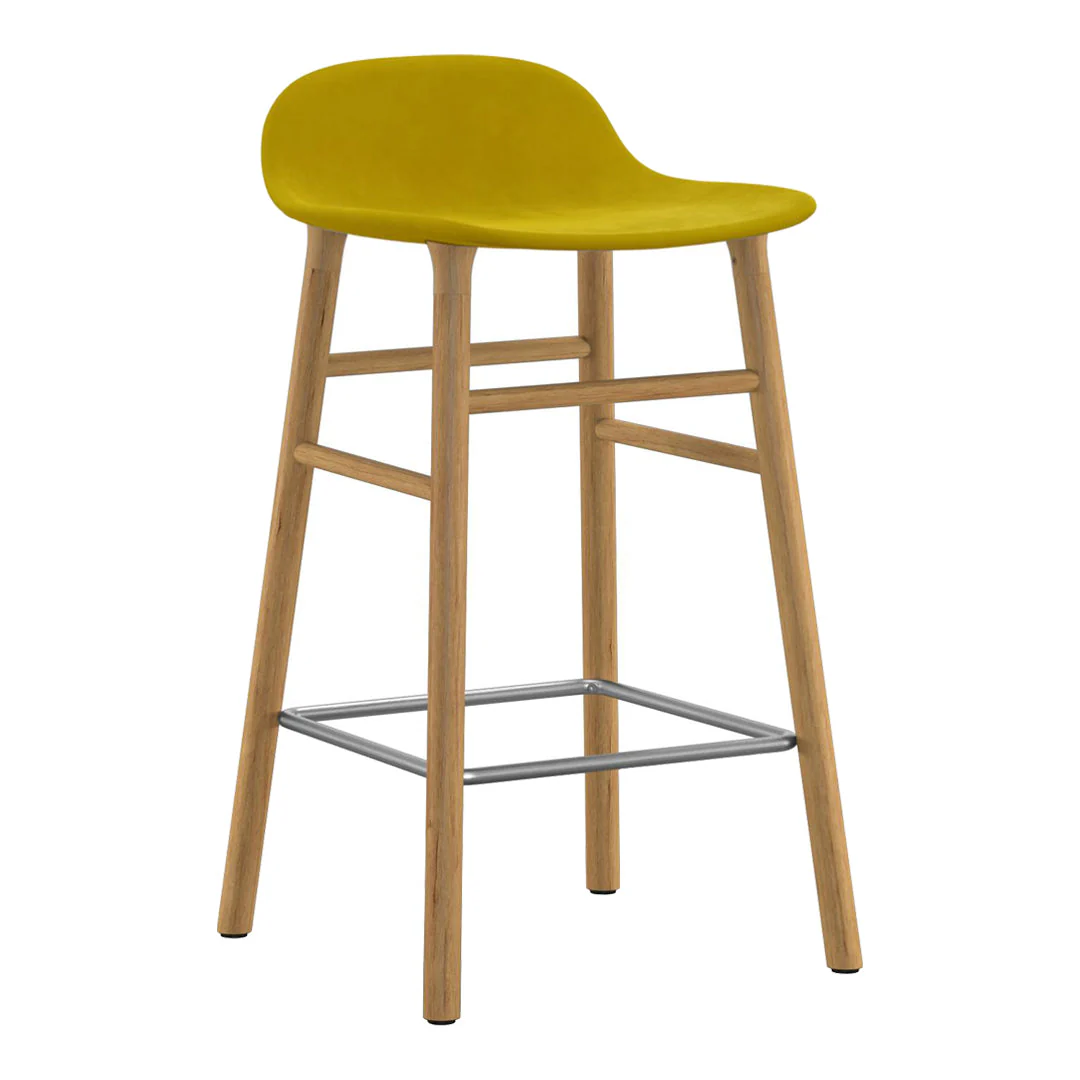 Form Counter Stool - Wood Legs - Upholstered - Image 11