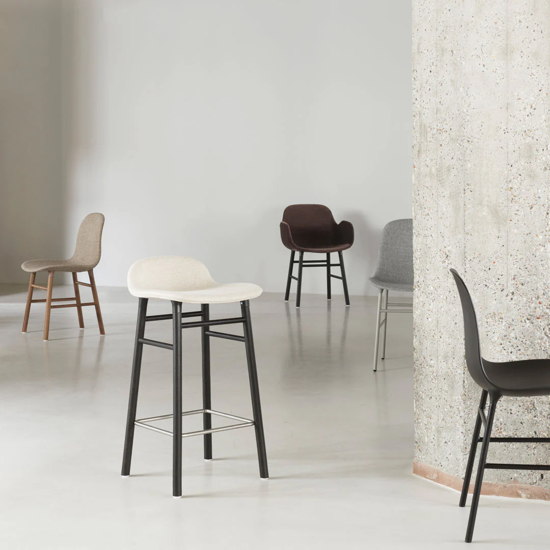 Form Counter Stool - Wood Legs - Upholstered - Image 17
