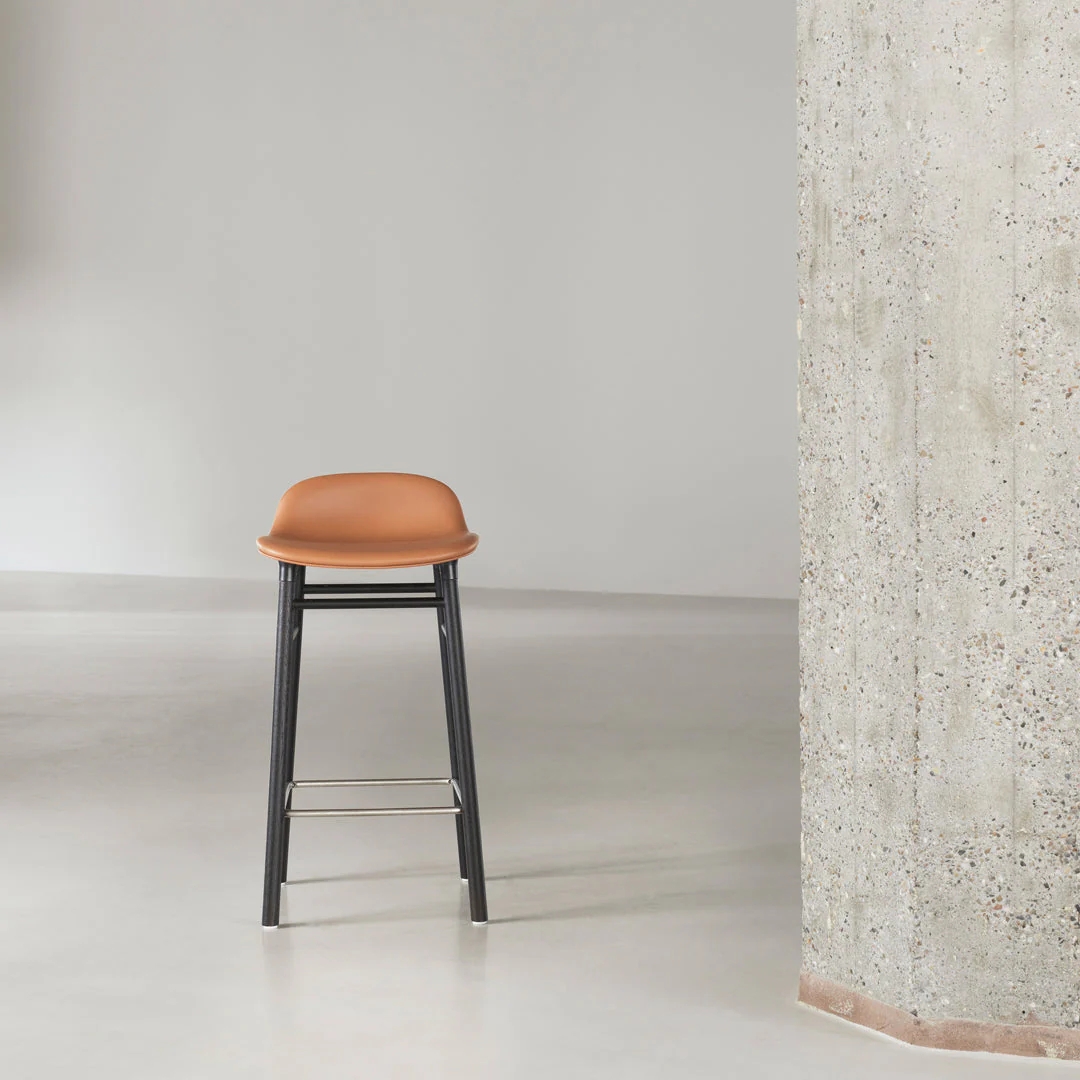 Form Counter Stool - Wood Legs - Upholstered - Image 18