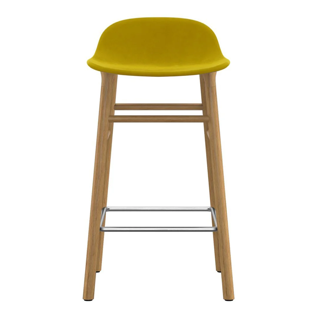 Form Counter Stool - Wood Legs - Upholstered - Image 3