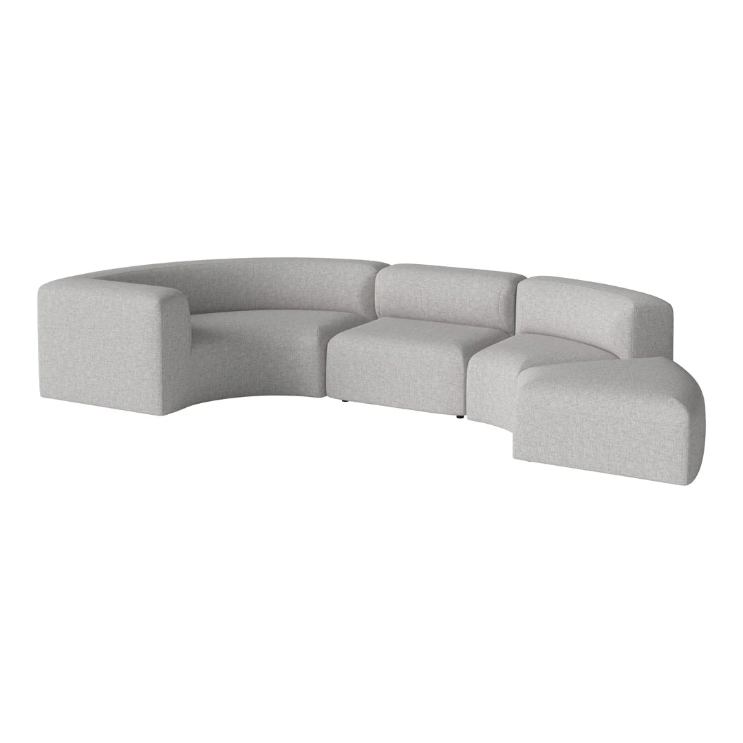 Angle Curved Semi-Circular Sofa w/ Open End - Image 11