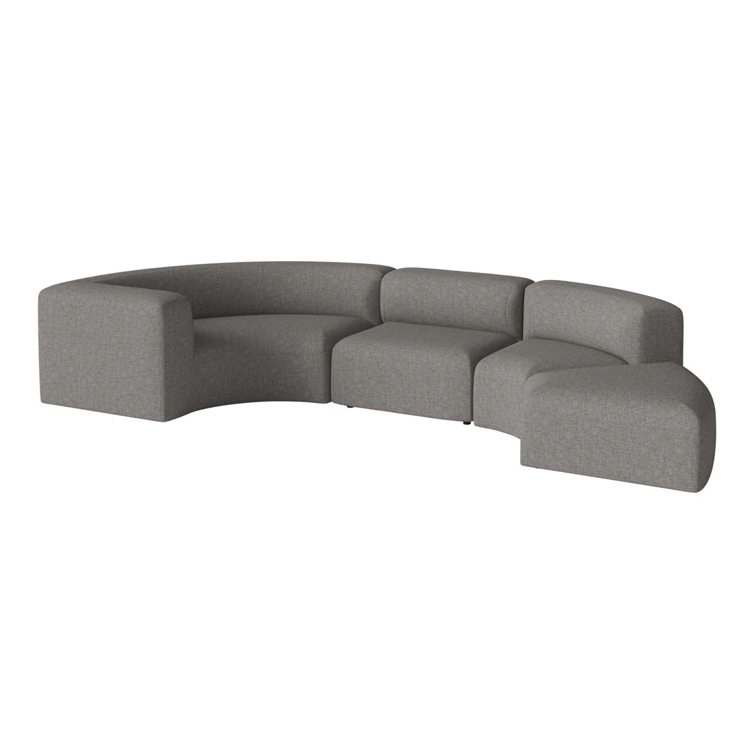 Angle Curved Semi-Circular Sofa w/ Open End - Image 12